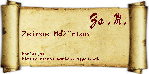 Zsiros Márton névjegykártya