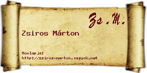 Zsiros Márton névjegykártya